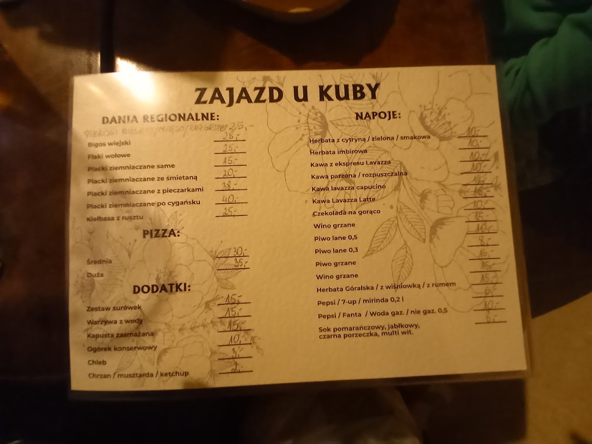 Menu Zajazd U Kuby-5
